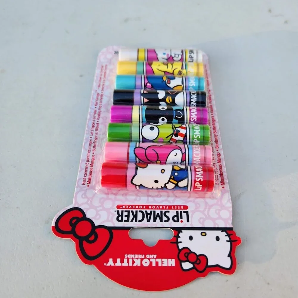 NEW Lip Smacker Sanrio Hello Kitty 8-Piece Flavored Lip Balm My Melody Little Tw